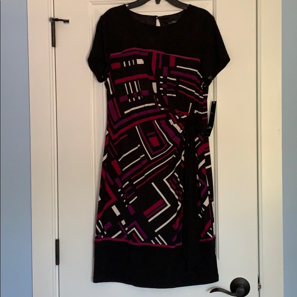 Black Geometric Print Women’s Dress